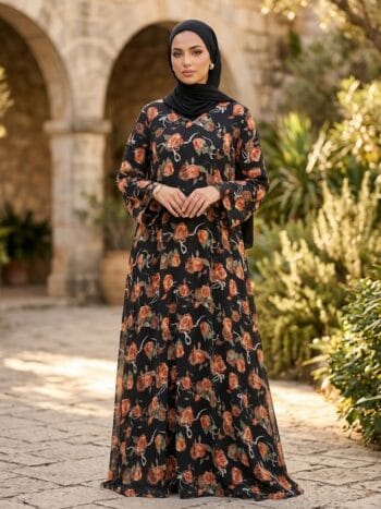 Printed abaya stitch collection elegant modest wear for women