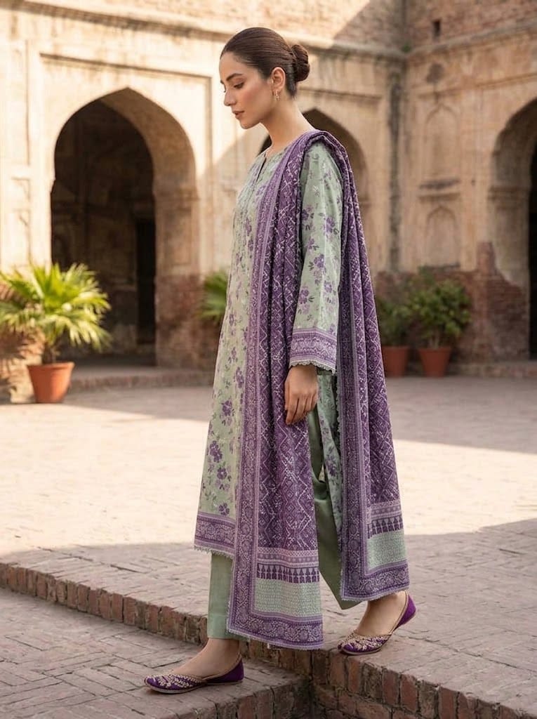 Khaddar Suit 3 Piece Stitched Winter Collection - Multiwear Khaddar suit 3 piece stitched winter collection printed women dress