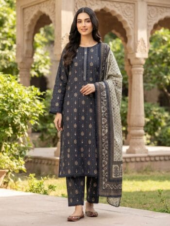 Khaddar suit 3 piece stitched winter collection printed women dress