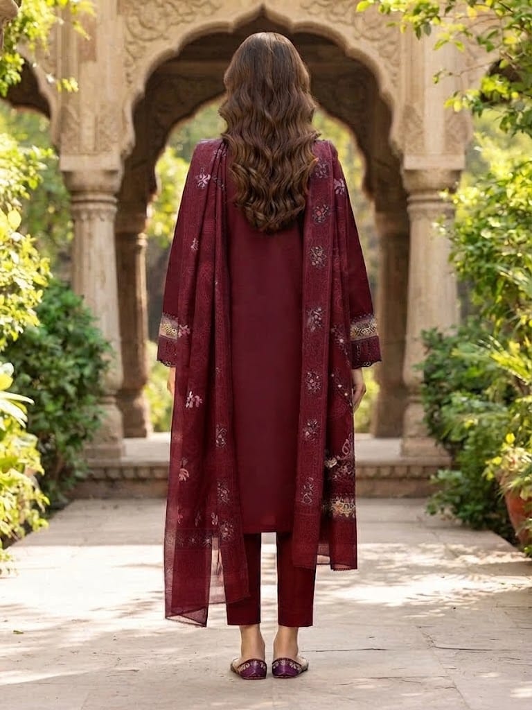 Winter Cotton Suit 3 Piece Stitched Winter Collection - Multiwear Winter Cotton suit 3 piece stitched winter collection embroidered women dress