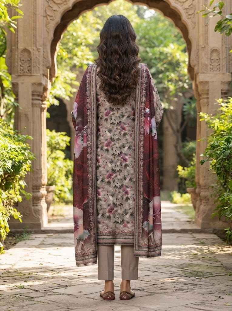 Khaddar Suit 3 Piece Stitched Winter Collection - Multiwear Khaddar suit 3 piece stitched winter collection printed women dress