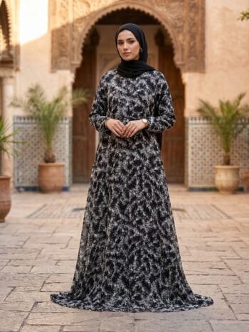 Printed abaya stitch collection elegant modest wear for women