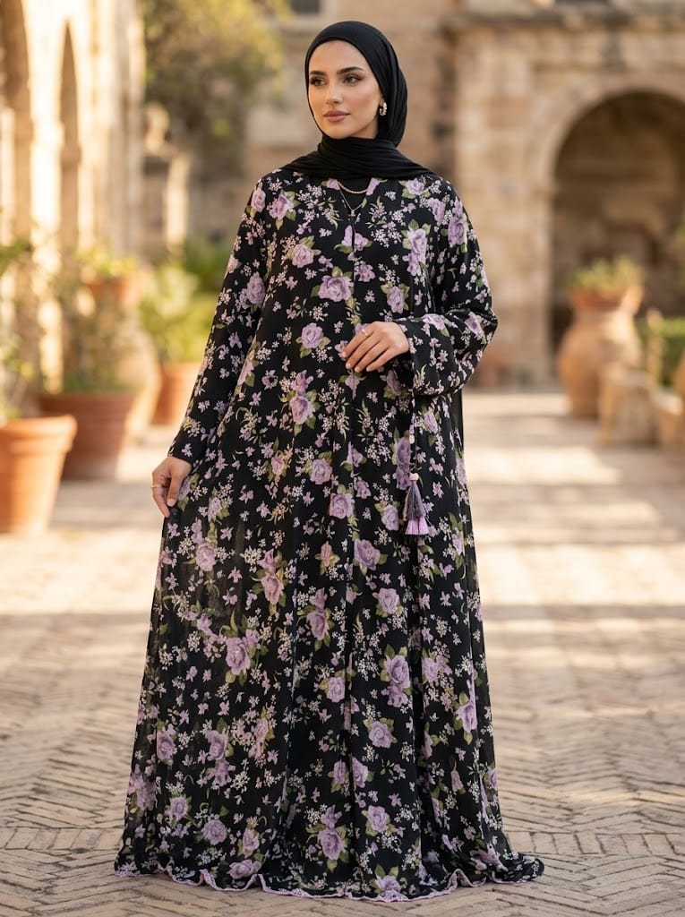 Printed Abaya Stitch Collection - Multiwear Printed abaya stitch collection elegant modest wear for women