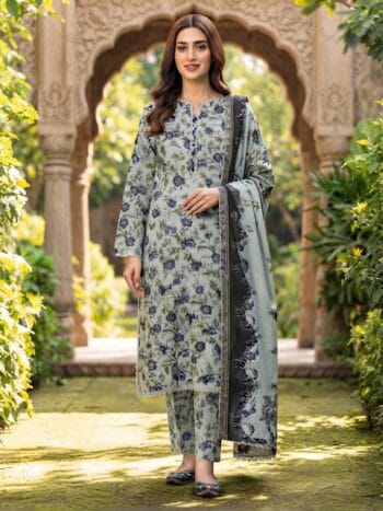 Khaddar suit 3 piece stitched winter collection printed women dress