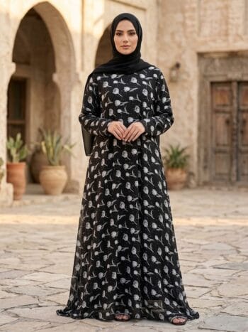Printed abaya stitch collection elegant modest wear for women