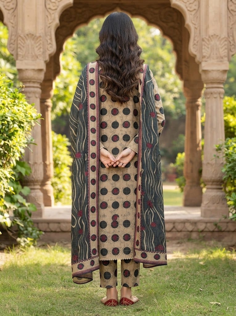 Khaddar Suit 3 Piece Stitched Winter Collection - Multiwear Khaddar suit 3 piece stitched winter collection printed women dress