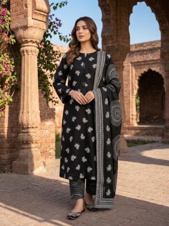 Home Khaddar suit 3 piece stitched winter collection printed women dress