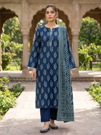 Khaddar suit 3 piece stitched winter collection printed women dress