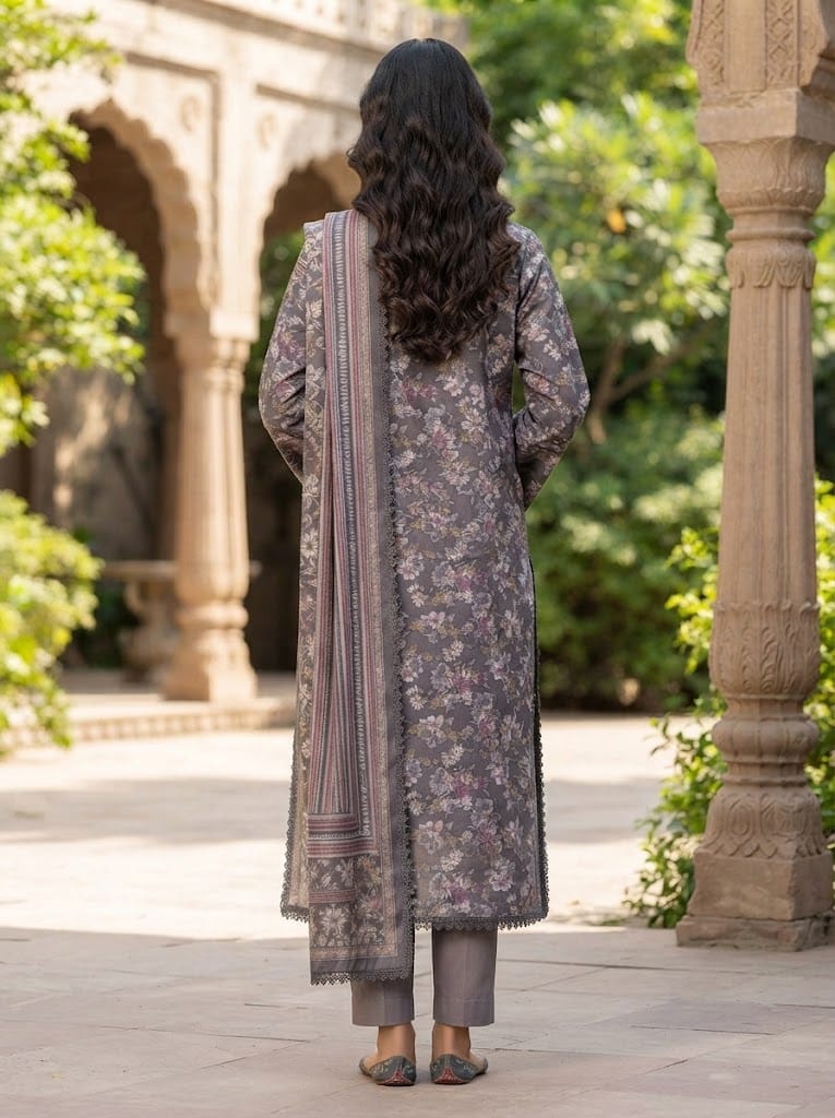 Khaddar Suit 3 Piece Stitched Winter Collection - Multiwear Khaddar suit 3 piece stitched winter collection printed women dress