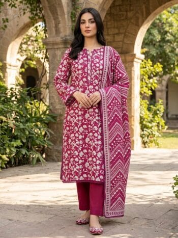 Khaddar suit 3 piece stitched winter collection printed women dress