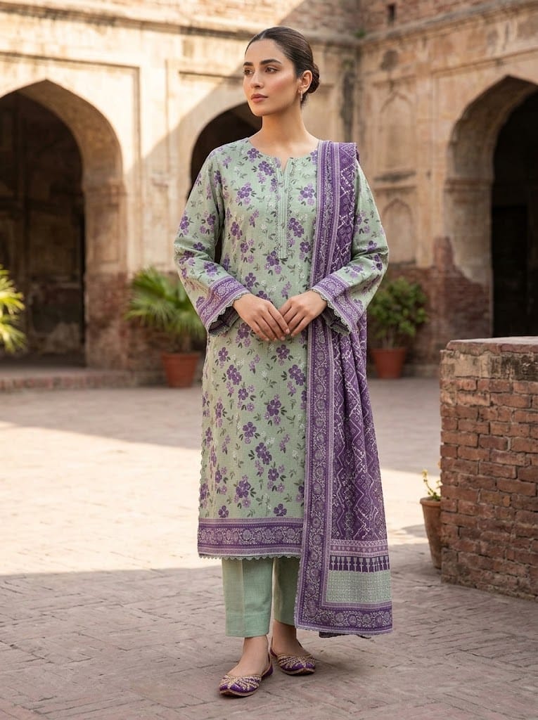 Khaddar Suit 3 Piece Stitched Winter Collection - Multiwear Khaddar suit 3 piece stitched winter collection printed women dress