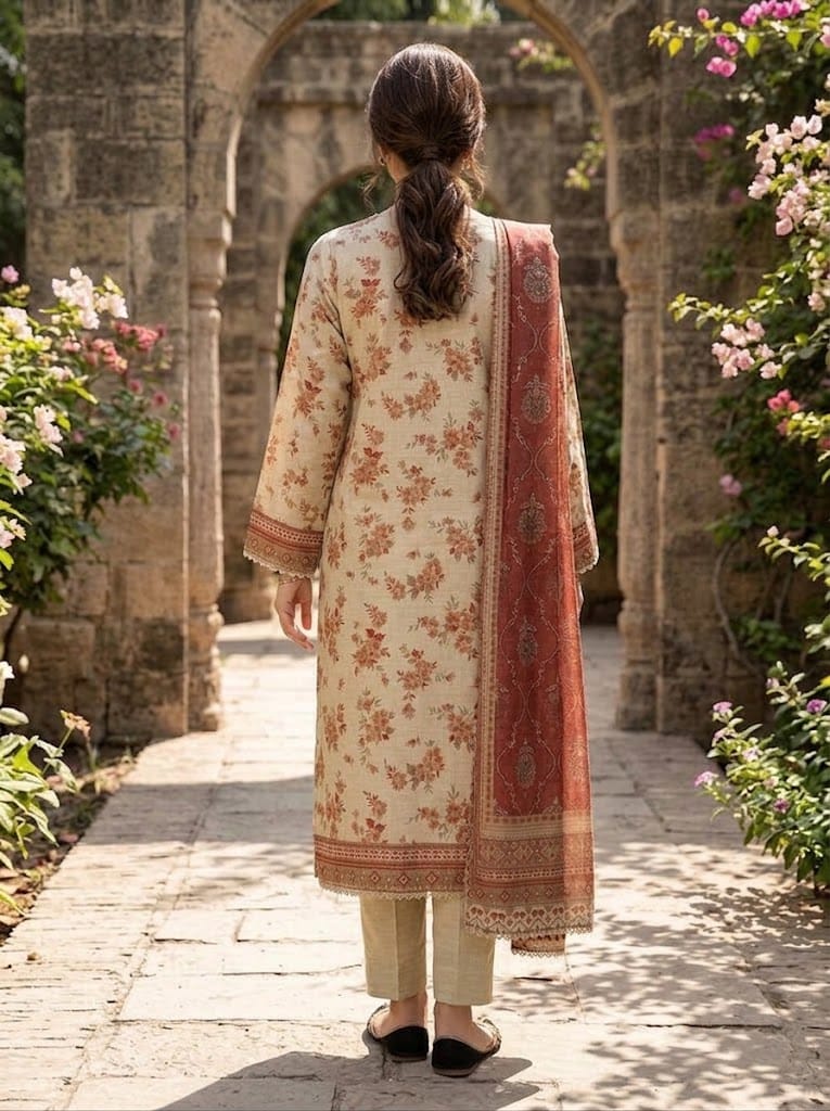 Khaddar Suit 3 Piece Stitched Winter Collection - Multiwear Khaddar suit 3 piece stitched winter collection printed women dress