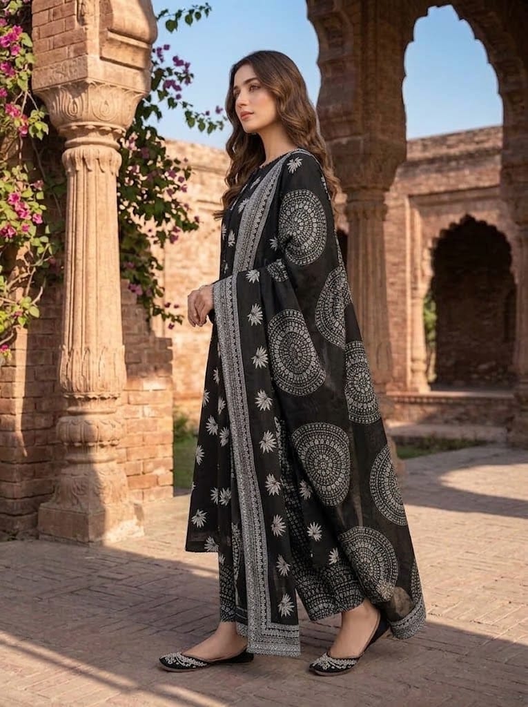Khaddar Suit 3 Piece Stitched Winter Collection - Multiwear Khaddar suit 3 piece stitched winter collection printed women dress