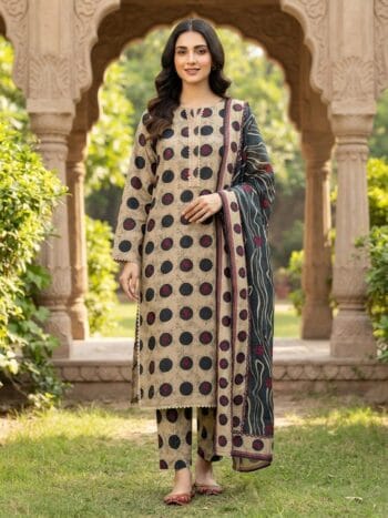 Khaddar suit 3 piece stitched winter collection printed women dress